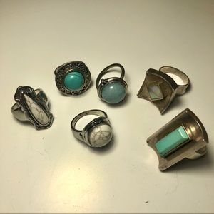 ⭐️ Set of 6 Boho Rings